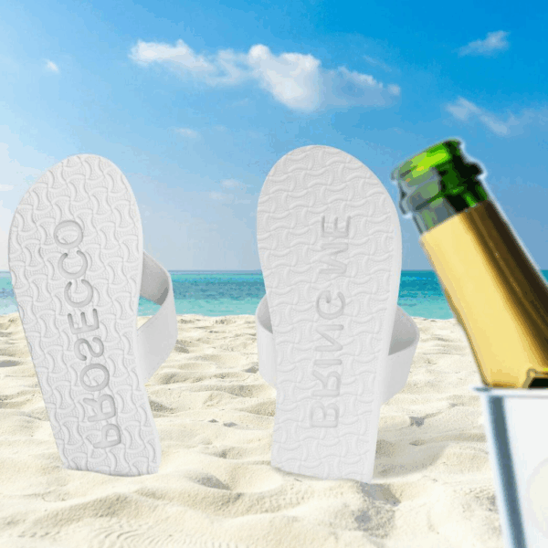 Flo 'Bring Me Prosecco' Sand Imprint Flip Flops - Stylish Comfort for Summer! - Image 6