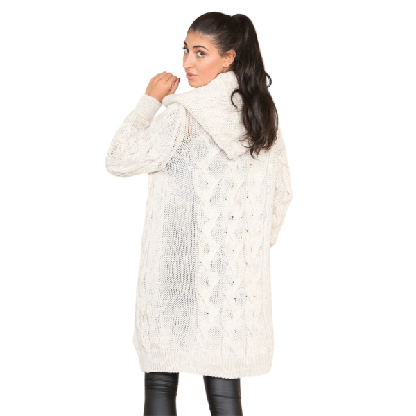 Elegant Italian Knitted Hooded Cardigan - Cozy Oversized Luxe Style - Image 4