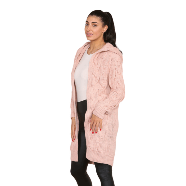 Elegant Italian Knitted Hooded Cardigan - Cozy Oversized Luxe Style - Image 8