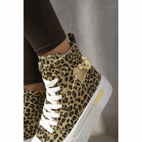 Stylish High Top Platform Ankle Trainers with Chic Decorative Accents - Image 2