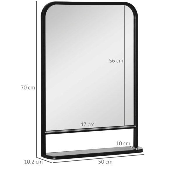 Stylish Square Wall Mirror with Shelf - Modern Home Decor & Utility, 70x50cm - Image 3