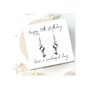 Elegant 18th Birthday Earrings with Heartfelt Message Card - A Cherished Gift