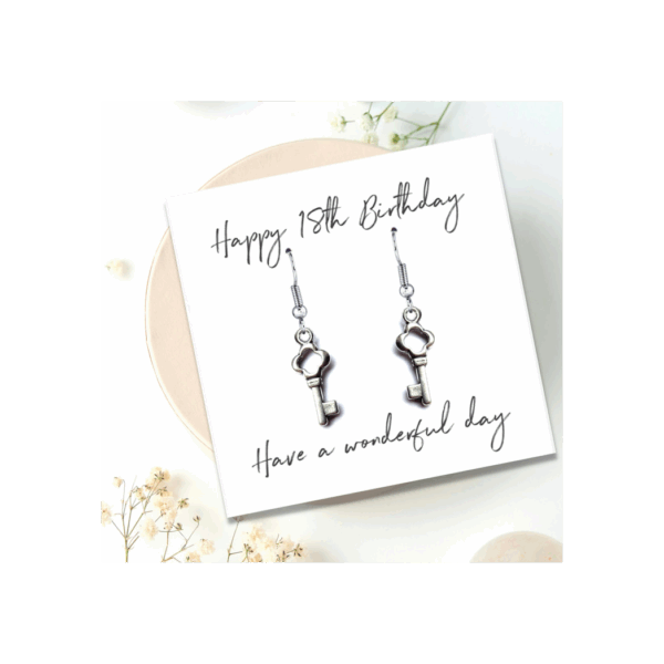 Elegant 18th Birthday Earrings with Heartfelt Message Card - A Cherished Gift