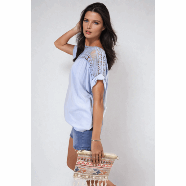 Sylvia Lace Insert Hollow Top: Elegance Meets Casual Chic! - Image 4