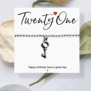 Charming 21st Birthday Beaded Bracelet with Personalized Message Card