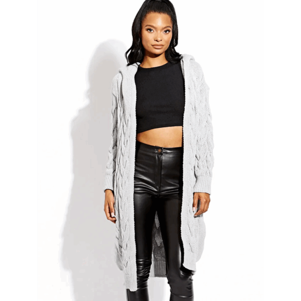 Chic Ladies Cable Knit Hooded Cardigan - Cozy Comfort for Every Season! - Image 6