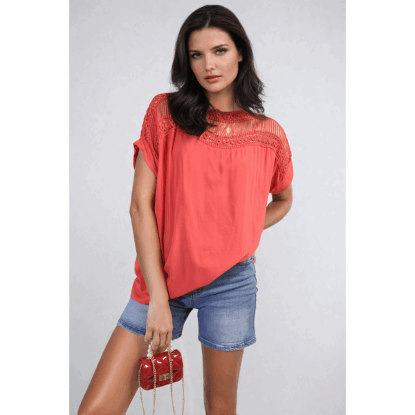 Sylvia Lace Insert Hollow Top: Elegance Meets Casual Chic! - Image 5