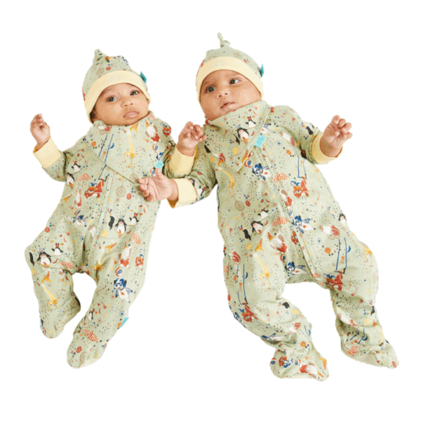 Adorable Showman Green & Yellow Organic Cotton Baby Grow for Stylish Infants - Image 5