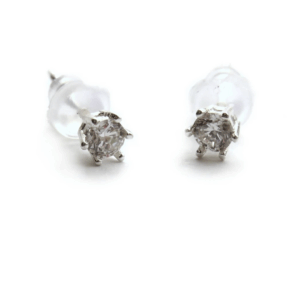 Sparkling Sterling Silver Diamante Stud Earrings for Little Ones