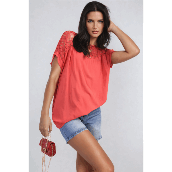 Sylvia Lace Insert Hollow Top: Elegance Meets Casual Chic! - Image 6