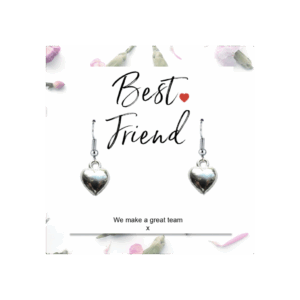 Heartfelt Best Friend Earrings with Custom Message Card - Perfect Gift!