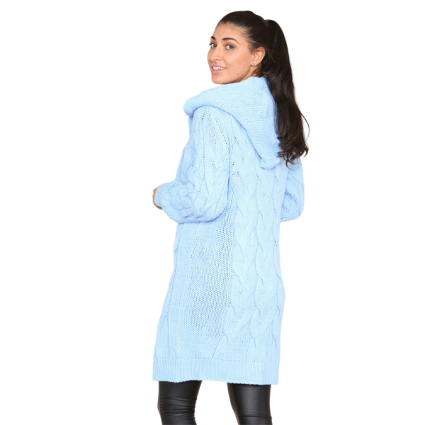 Elegant Italian Knitted Hooded Cardigan - Cozy Oversized Luxe Style - Image 6