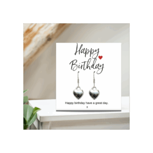 Heartfelt Happy Birthday Earrings - Gift-Ready with Personalized Message!