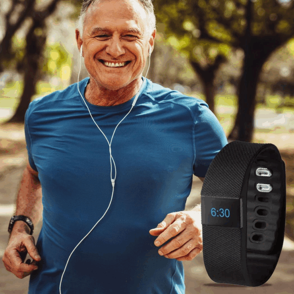 BAS-Tek Bluetooth Fitness Tracker - Sleek Black Activity Monitor Bracelet - Image 4