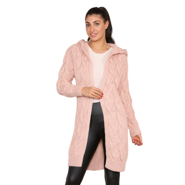 Elegant Italian Knitted Hooded Cardigan - Cozy Oversized Luxe Style - Image 7