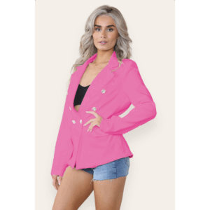Chic Fitted Double Button Blazer Jacket - Effortless Style for Any Event