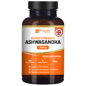 Power Up with Prowise Ashwagandha 1500mg – 180 Vegan Tablets for Balance!