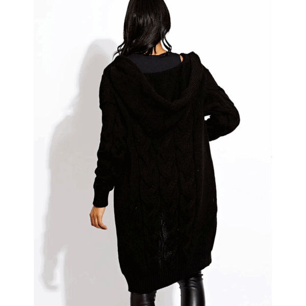 Chic Ladies Cable Knit Hooded Cardigan - Cozy Comfort for Every Season! - Image 3