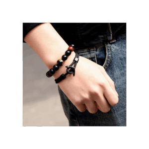 Stylish Men's Black Anchor Bracelet - Perfect Gift for Any Occasion!