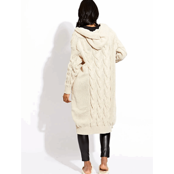 Chic Ladies Cable Knit Hooded Cardigan - Cozy Comfort for Every Season! - Image 8