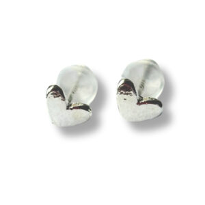 Adorable Little Heart Sterling Silver Stud Earrings for Your Precious Girl