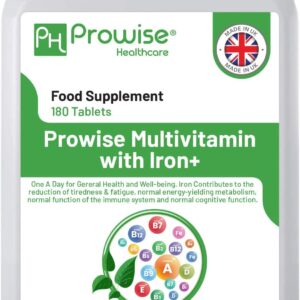 Essential Multivitamins & Iron+ - 180 Daily Tablets for Vital Health Boost!