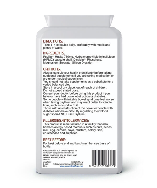 Boost Your Health with Prowise Psyllium Husks 750mg - 90 Vegan Capsules! - Image 2