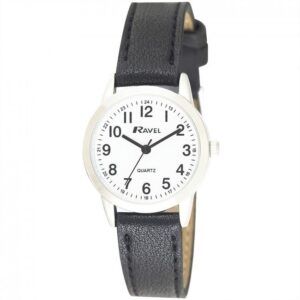 Ravel Ladies Classic Faux Leather Strap Watch – Easy Read Dial & Comfort