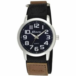 Ravel Men's Bold Arabic Dial Sports Watch with Easy-Fit Velcro Strap