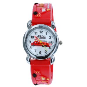 Relda Kids 3D Fire Engine Red Watch: Fun, Durable & Easy to Use