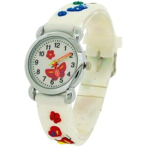 Relda Kids 3D Butterfly Watch - Fun Analog Silicone Strap for Girls