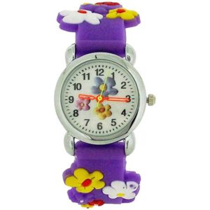 Relda Kids 3D Flower Analog Watch - Fun Silicone Strap for Girls