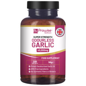 Odourless Garlic Softgel Capsules - 45,000mg Strength, 200 High-Potency Softgels