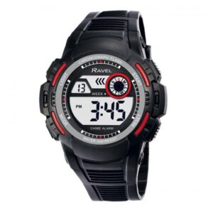 Ravel Men's 3ATM Digital Sports Watch - Red/Black | Stylish & Reliable!