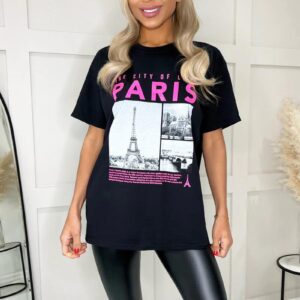 Chic Paris Slogan Oversized Tee: Effortless Style for Every Occasion!