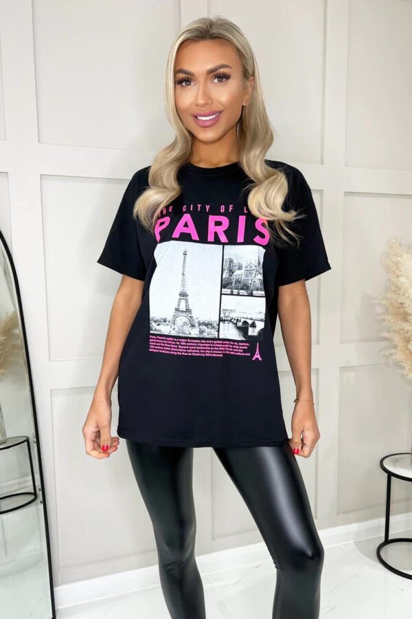 Chic Paris Slogan Oversized Tee: Effortless Style for Every Occasion!