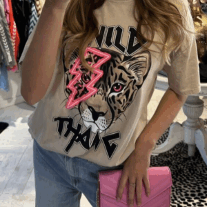 Wild Thang Oversized Tiger Lightning Tee – Bold & Stylish Statement Top