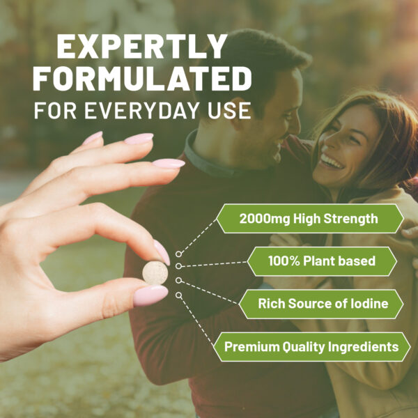 Powerful Sea Kelp 2000mg - Vegan Iodine Boost | 200 Tablets | Prowise UK Made - Image 3