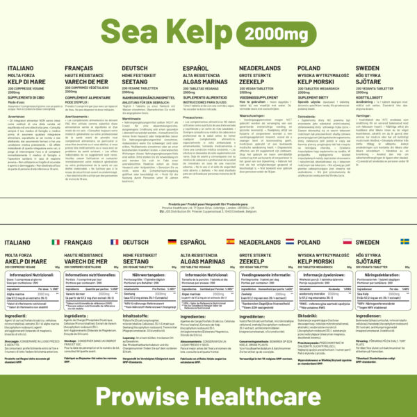 Powerful Sea Kelp 2000mg - Vegan Iodine Boost | 200 Tablets | Prowise UK Made - Image 4