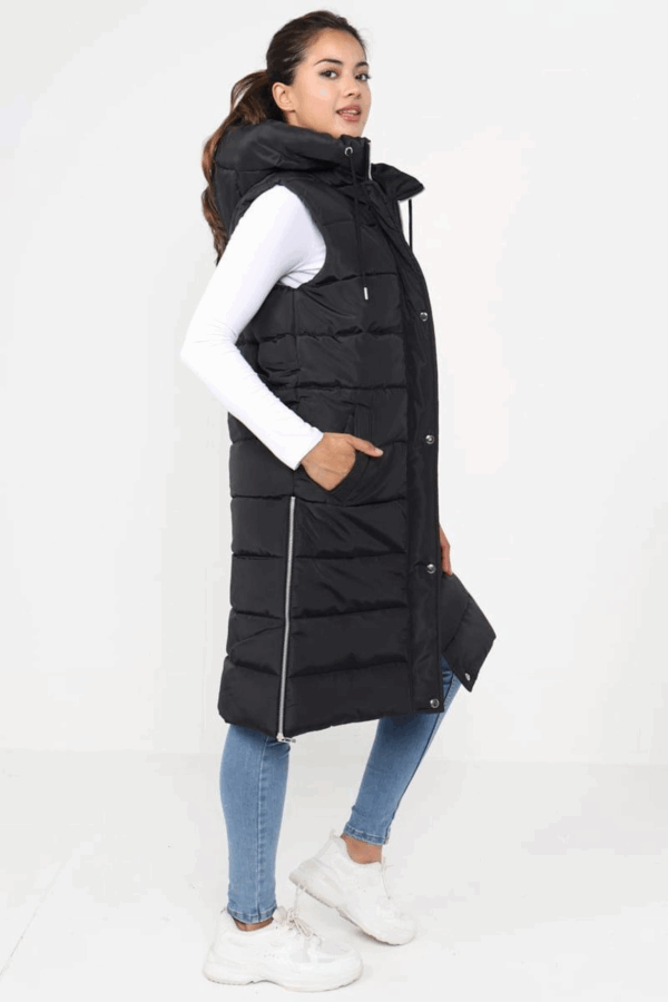 Chic Sleeveless Hooded Puffer Gilet - Stay Stylish & Warm This Winter! - Image 2