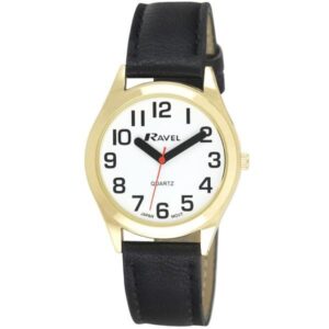 Ravel Men's Bold Black & Gold Classic Strap Watch - R0125.02.1