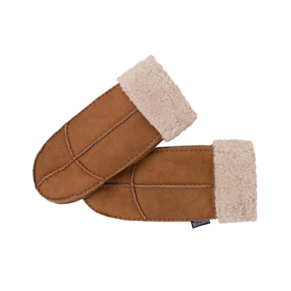 Nordvek Women's Luxurious Sheepskin Mittens with Roll-Up Fur Cuff