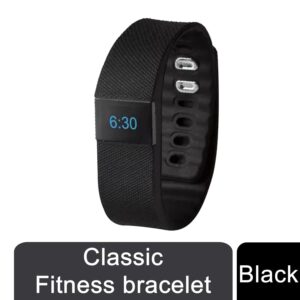 BAS-Tek Bluetooth Fitness Tracker - Sleek Black Activity Monitor Bracelet
