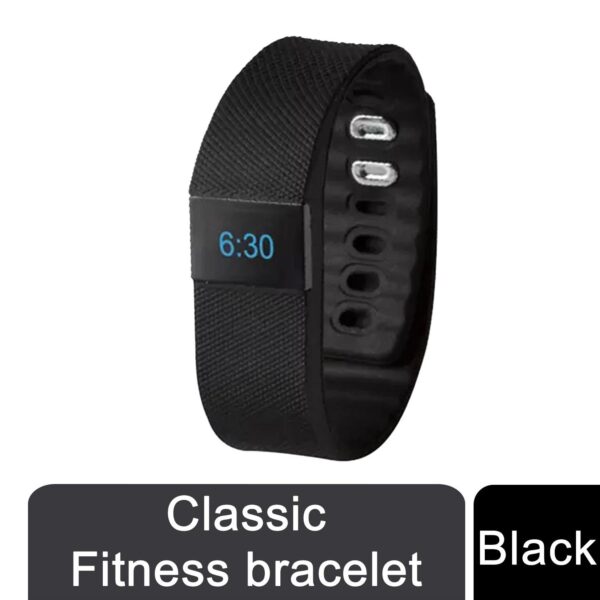 BAS-Tek Bluetooth Fitness Tracker - Sleek Black Activity Monitor Bracelet