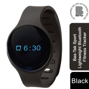 Bas-Tek Sport Bluetooth Fitness Tracker - Lightweight, Multi-Function, Black