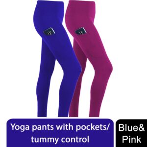Flo Women's Tummy Control Yoga Pants with Hidden Pockets - Ultimate Comfort