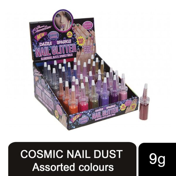 Cosmic Nail Glitter Dust: 9G Assorted Colors for Dazzling Nail Art