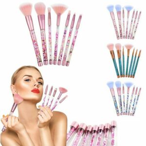 Galaxy Glam 7-Piece Liquid Glitter Makeup Brush Set for Cosmic Beauty Lovers