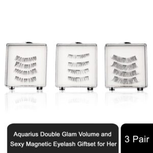 Transform Your Look: Aquarius Magnetic Eyelash Gift Set - 3 Pairs of Glam!