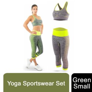 Zodiac Aquarius Women's Green Yoga Sportswear Set - Small, ultimate comfort!